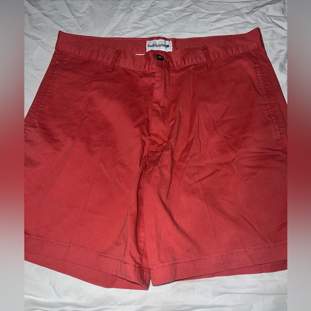 Men's Size 34w Melon Color Cotton Blend Shorts By Saddlebred-Fresh From Cleaners
